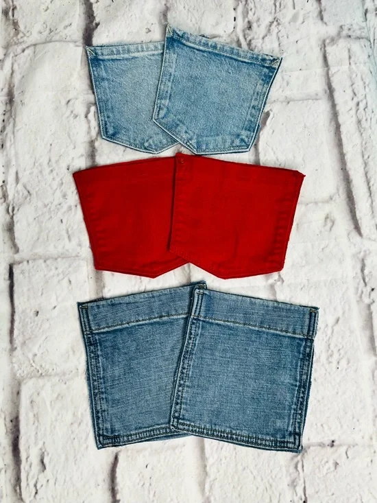 Jean Pockets for Crafting & Sewing Supplies set of 6 back pockets - Picture 3 of 5